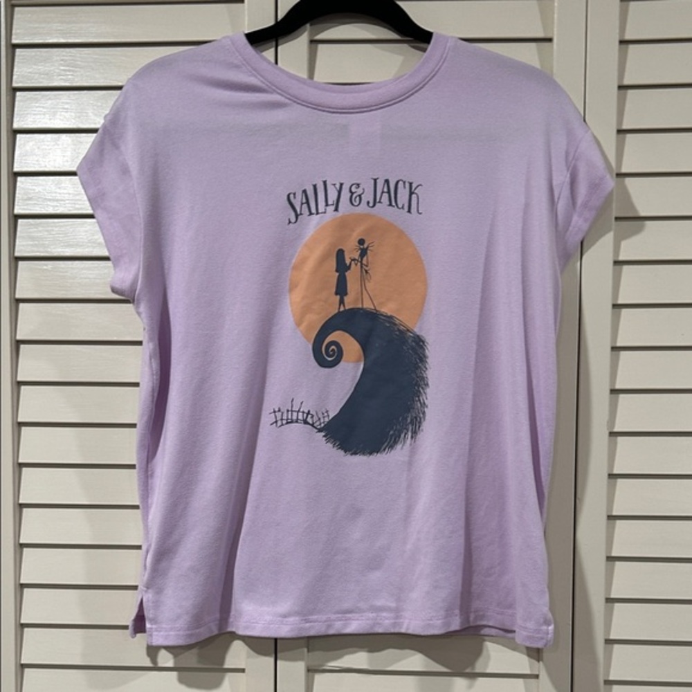 Disney‎ Lavender Sally & Jack Short Sleeve Tee Size M